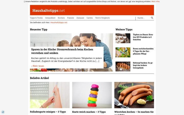 Screenshot of haushaltstipps.net