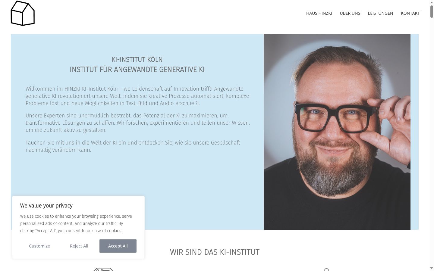 Screenshot del banner di consenso mostrato prima di qualsiasi interazione