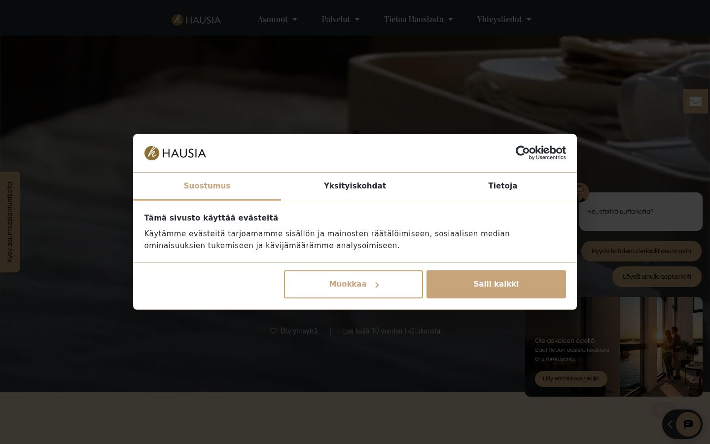 Screenshot del banner di consenso mostrato prima di qualsiasi interazione