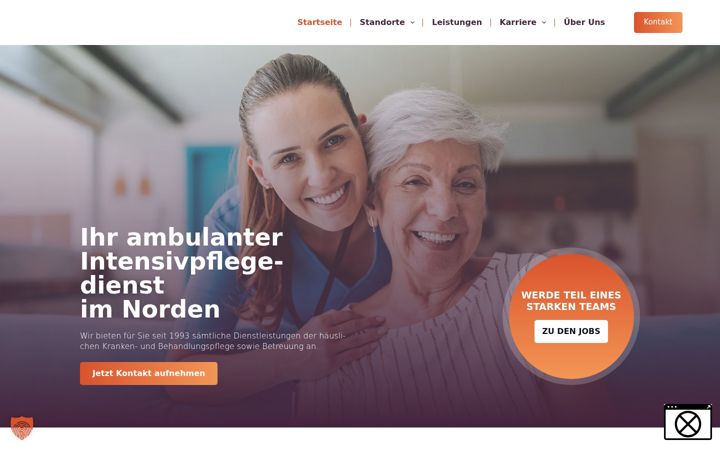 Screenshot of hauskrankenpflege-nordlicht.de
