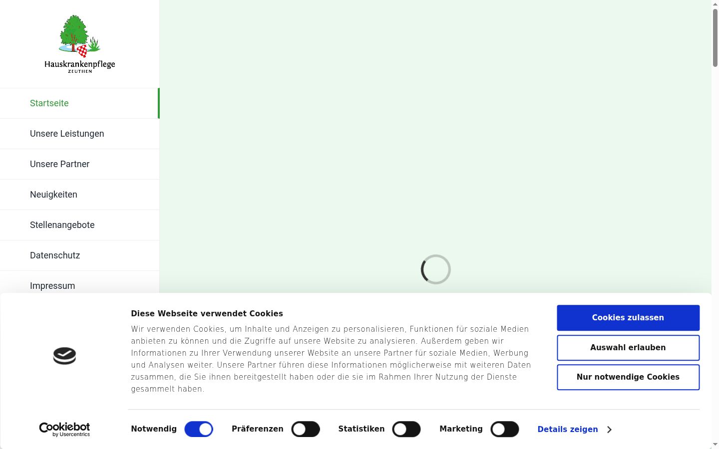 Screenshot del banner di consenso mostrato prima di qualsiasi interazione