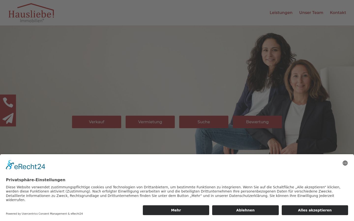 Screenshot del banner di consenso mostrato prima di qualsiasi interazione
