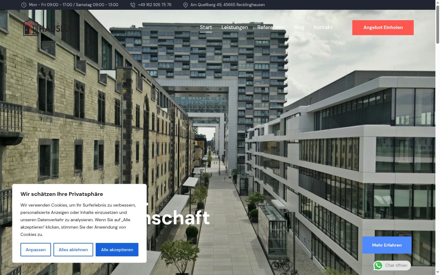 Screenshot del banner di consenso mostrato prima di qualsiasi interazione