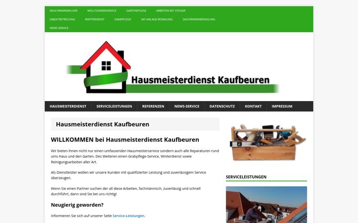 Screenshot di hausmeisterdienst-kaufbeuren.de