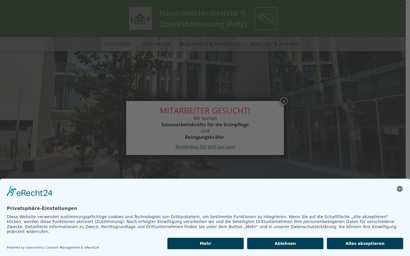 Screenshot of the consent banner shown before any interaction