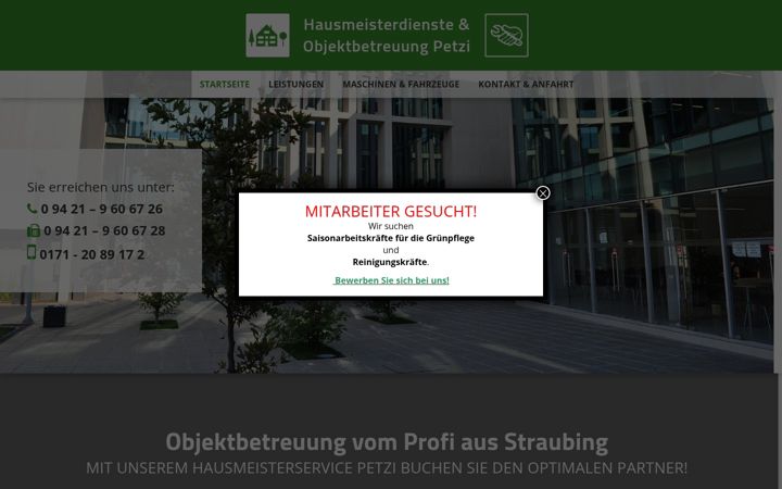 Screenshot of hausmeisterdienst-straubing.de