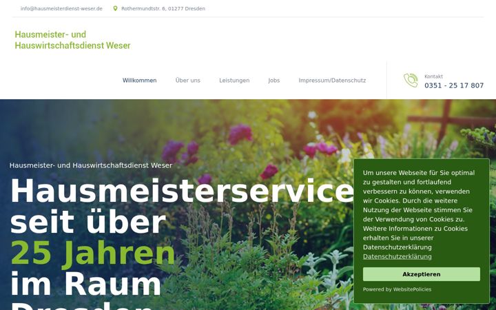 Screenshot of hausmeisterdienst-weser.de