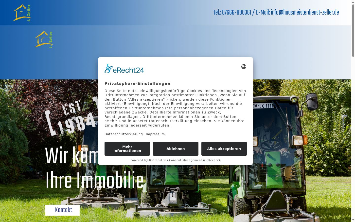 Screenshot of the consent banner shown before any interaction