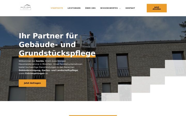 Screenshot of hausmeisterei-savida.de