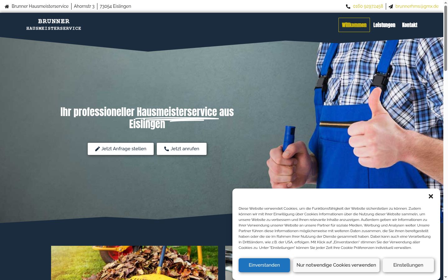 Screenshot del banner di consenso mostrato prima di qualsiasi interazione