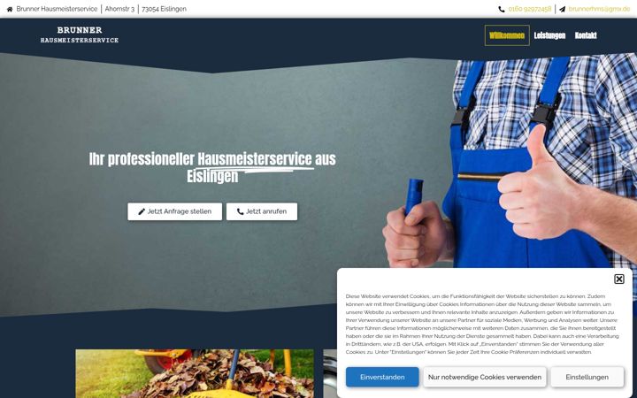 Screenshot di hausmeisterservice-brunner.de