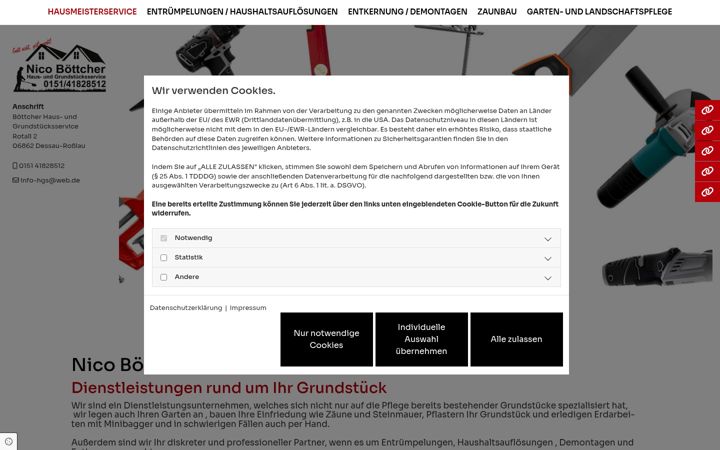 Screenshot of hausmeisterservice-dessau.de