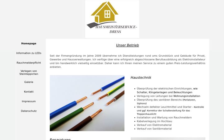 Screenshot of hausmeisterservice-dress.de