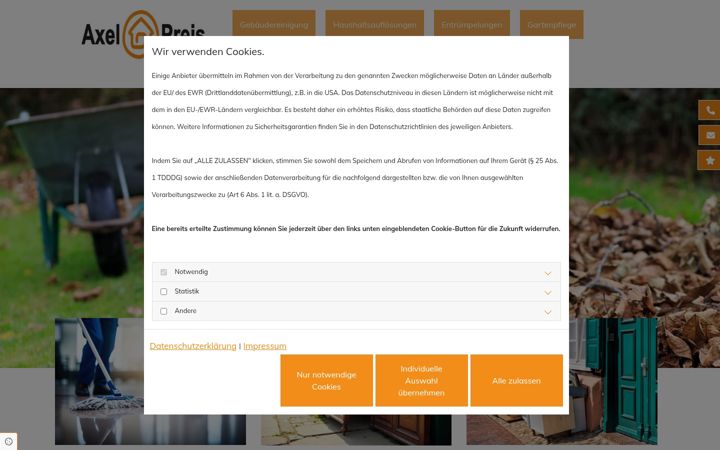 Screenshot of hausmeisterservice-freiburg.de
