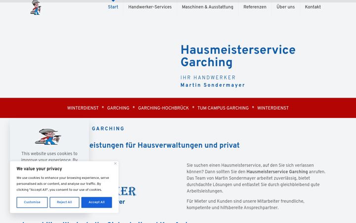 Screenshot di hausmeisterservice-garching.de