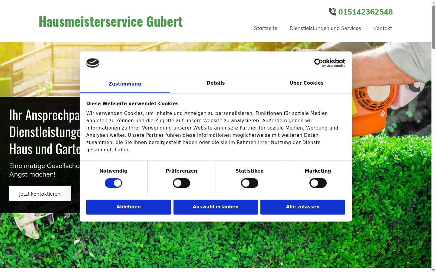 Screenshot of the consent banner shown before any interaction