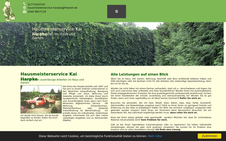 Screenshot di hausmeisterservice-harpke.de