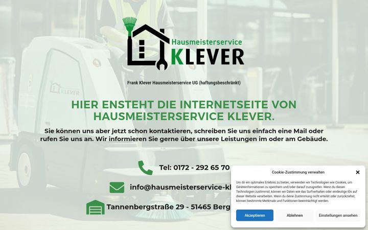 Screenshot di hausmeisterservice-klever.de