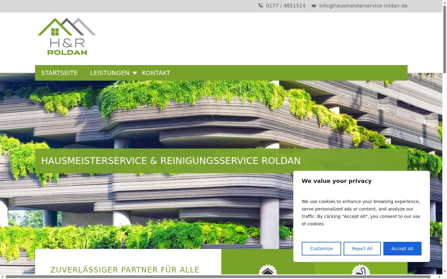 Screenshot del banner di consenso mostrato prima di qualsiasi interazione