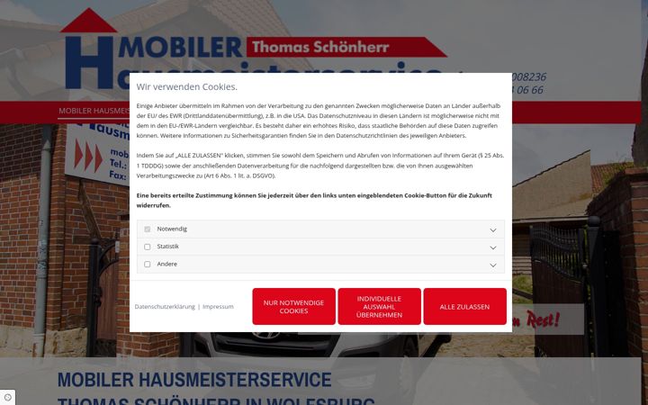 Screenshot di hausmeisterservice-schoenherr.de