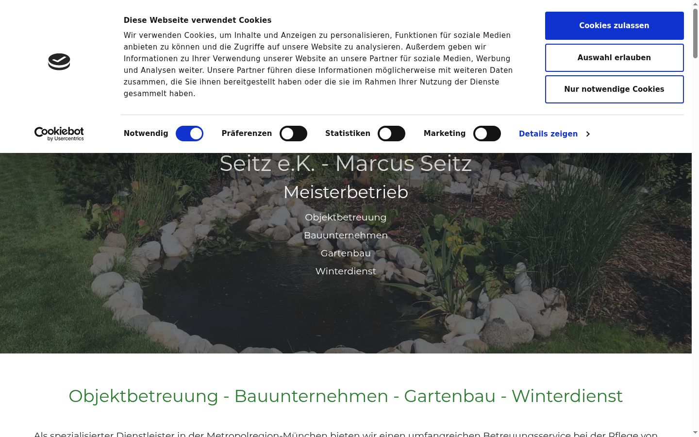 Screenshot del banner di consenso mostrato prima di qualsiasi interazione