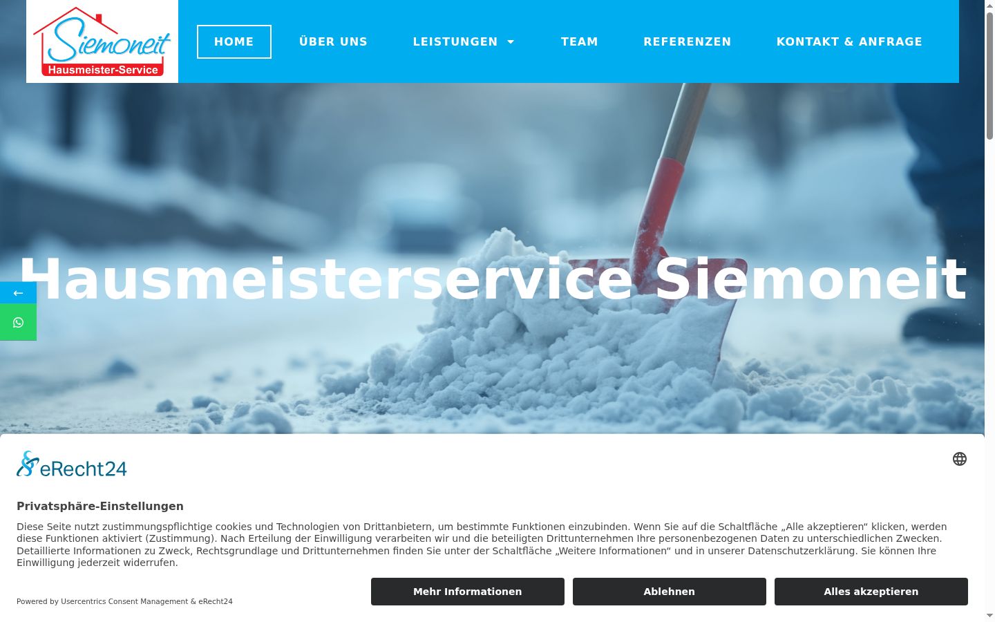 Screenshot del banner di consenso mostrato prima di qualsiasi interazione