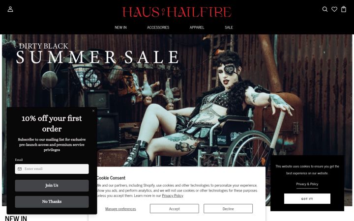 Screenshot of hausofhailfire.com