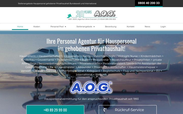 Screenshot of hauspersonal-aog.de