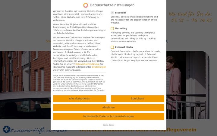 Screenshot di hauspflegeverein-bielefeld.de