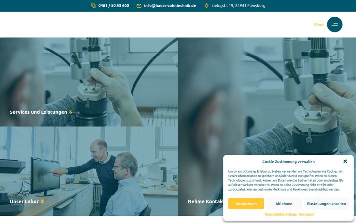 Screenshot of hauss-zahntechnik.de