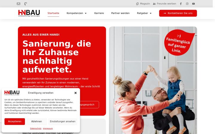 Screenshot stránky haussanierung-niederrhein.de