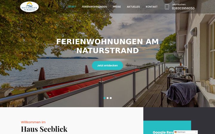 Screenshot of hausseeblick-ruegen.de