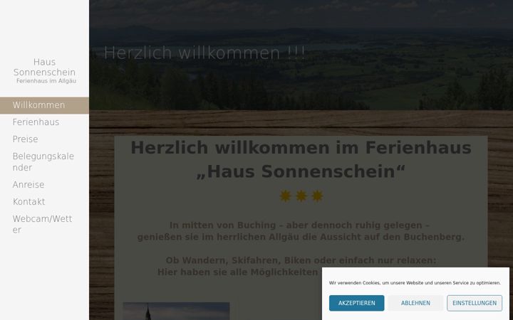 Screenshot of haussonnenschein-buching.de