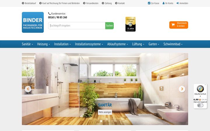 Screenshot of haustechnik-binder.de