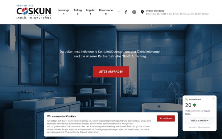Captura de ecrã de haustechnik-coskun.de