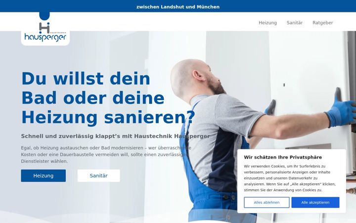 Screenshot of haustechnik-hausperger.de