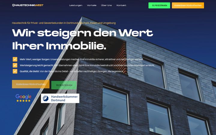 Screenshot of haustechnik-west.de