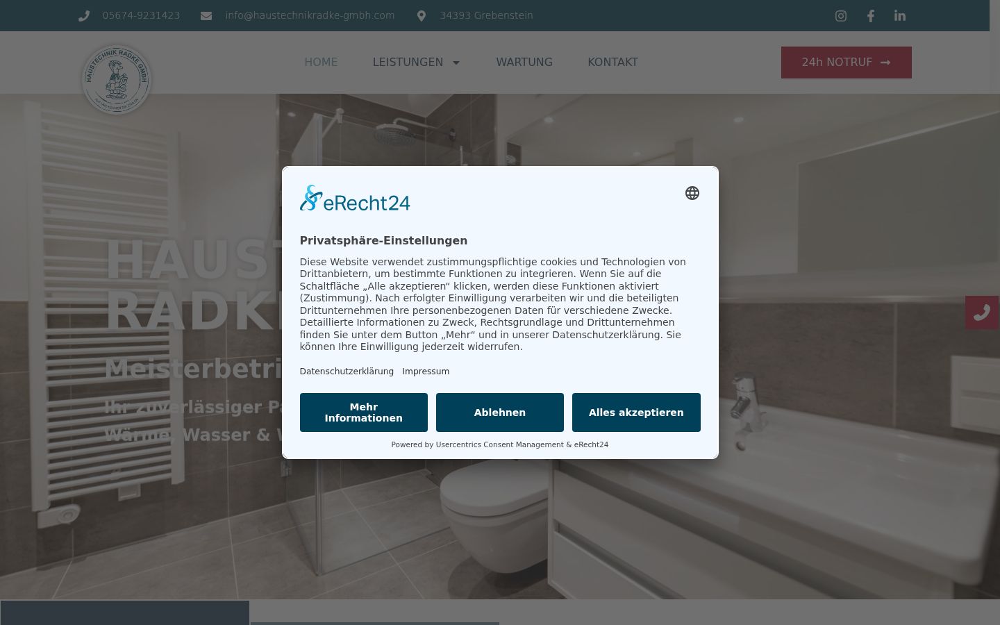 Capture d'écran de la bannière de consentement affichée avant toute interaction