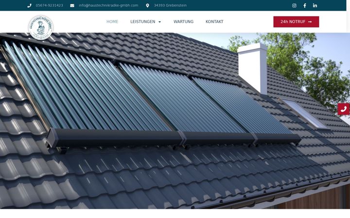 Screenshot of haustechnikradke-gmbh.com