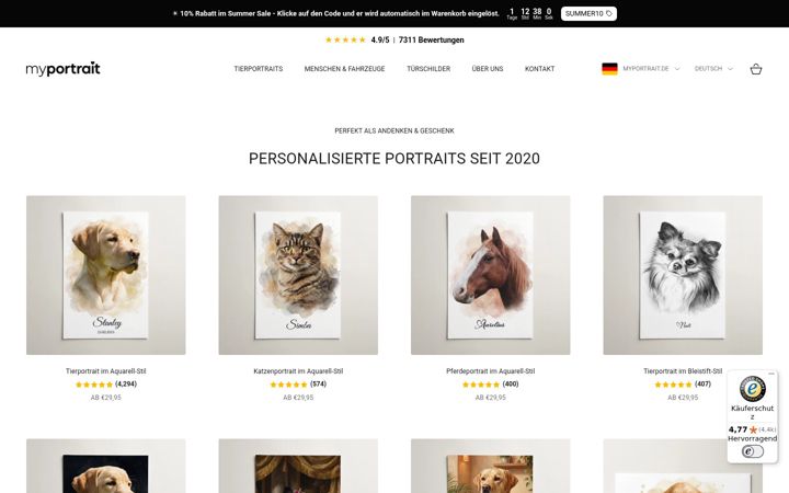 Screenshot ta' haustierverliebt.de