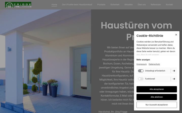 Screenshot of haustueren-muensterland-ruhrgebiet.de