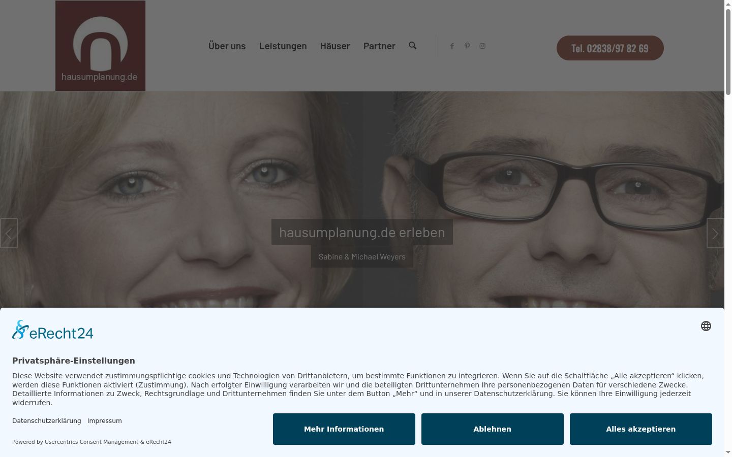 Captura de ecrã do banner de consentimento apresentado antes de qualquer interação