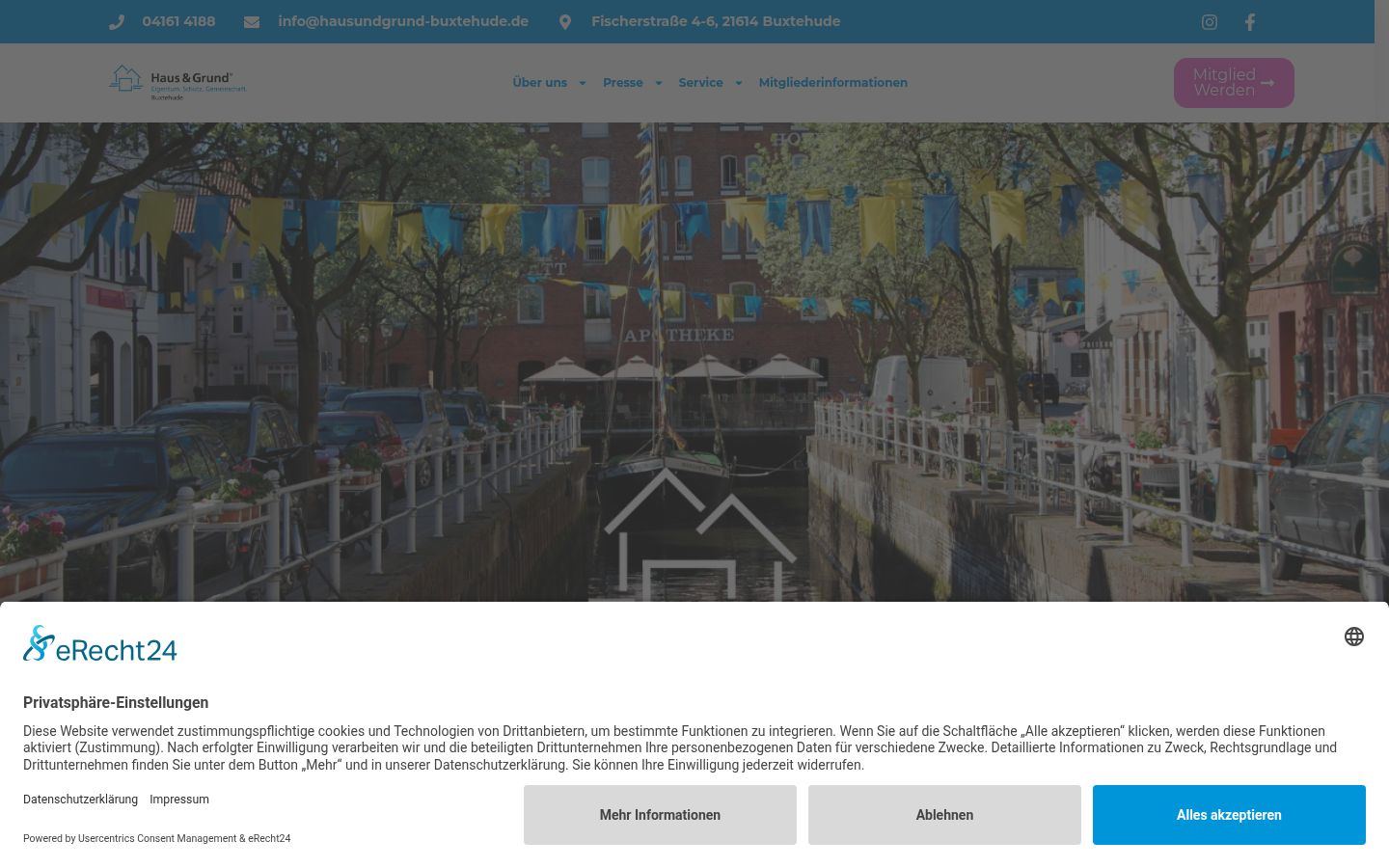 Screenshot van de toestemmingsbanner zoals getoond vóór enige interactie