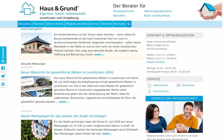 Captura de ecrã de hausundgrund-leverkusen.de