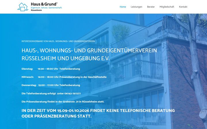 Captura de ecrã de hausundgrund-ruesselsheim.de