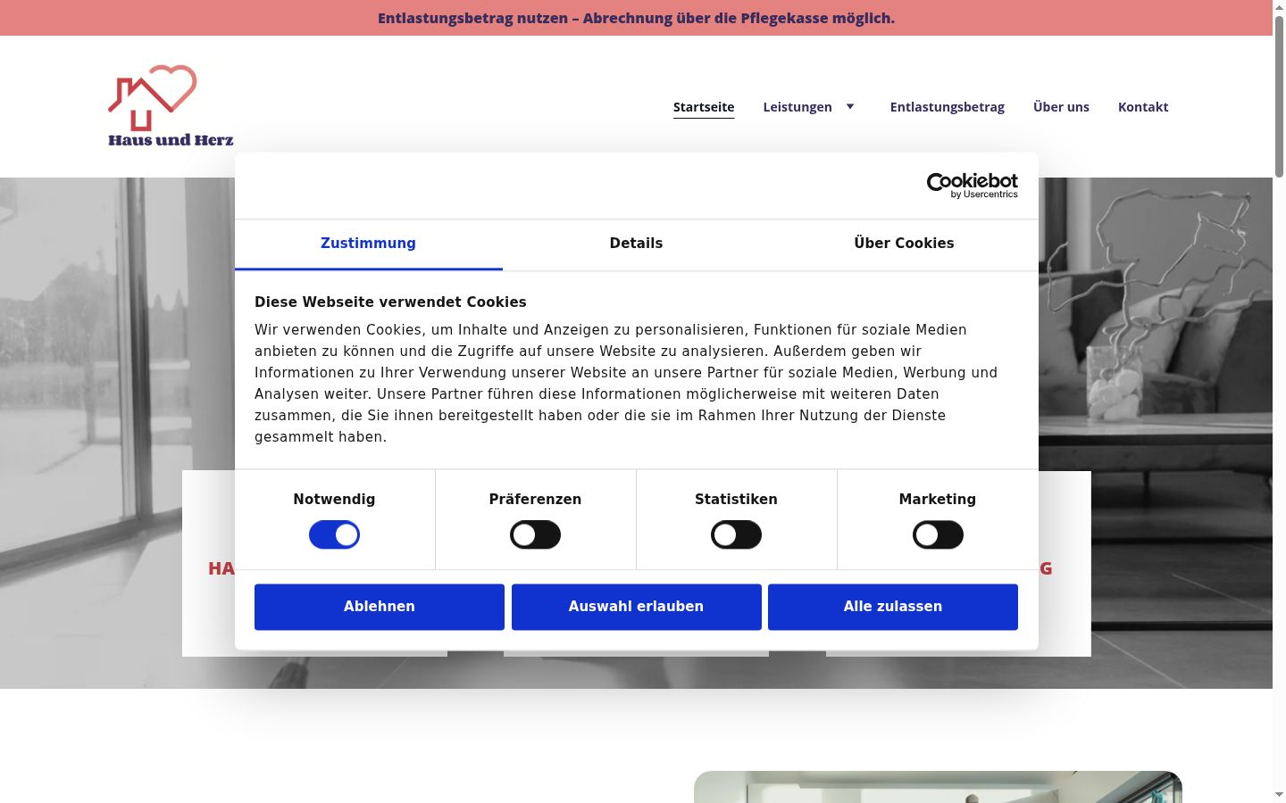 Ekraanipilt nõusolekubännerist, mida näidati enne mis tahes suhtlust