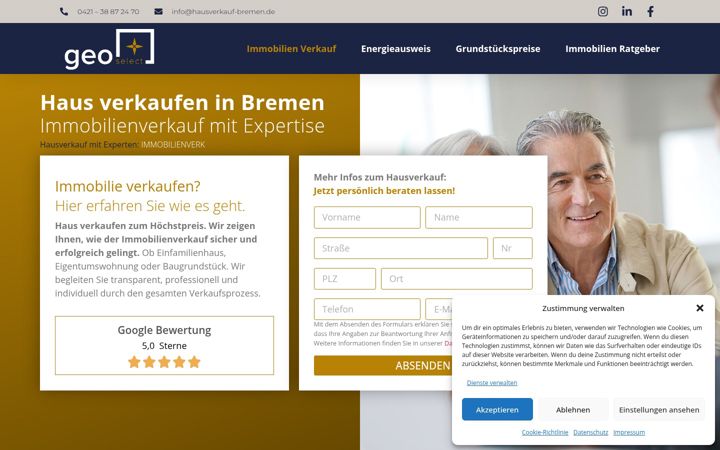 Screenshot of hausverkauf-bremen.com