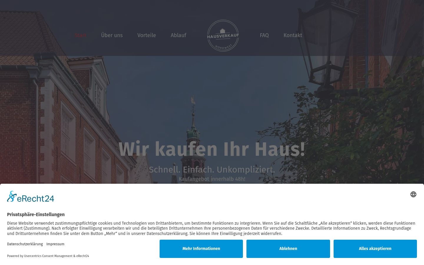 Screenshot of the consent banner shown before any interaction
