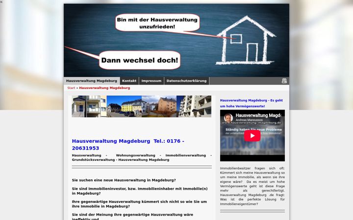 Screenshot of hausverwaltung--magdeburg.de