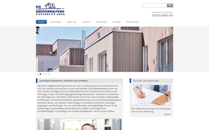 Screenshot of hausverwaltung-birkenmaier.de